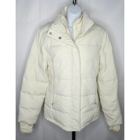 𝅺nwt IZOD Cream Full Zip Puffer Coat S Wind Water Repel $149 - Picture 1 of 9